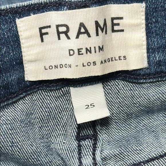 Frame Denim Jeans Women 25 Le Skinny de Jeanne Mid Rise distressed Blue Med Wash - Picture 6 of 16